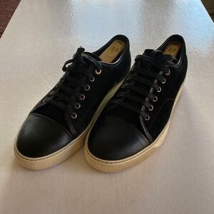 LANVIN Men’s Black Leather Sneakers Size 9
